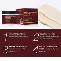 Orknglowy Collagen Hair Mask - Maca Deep Repair Colla-gen Hair Masks For Dry & Damaged Hair | With Hydrolyzed Collagen | Keratin Coll-agen Hair Mask - Deep Repair Hair Care, Smooths and Nourishes