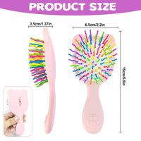 Cosysparks Toddler Detangler Hair Brush and Comb Set - 3-Piece Mini Airbag Massage Tool for Girls - Cute Kids' Pocket Design
