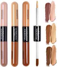 Phoera AQUAPURITY PHOERA® Sculpt & Highlight Concealer Contour Foundation Oil Control Face Contour Dual Face Shadow Repair MakeUp (102 ALMOND, ONE SIZE)