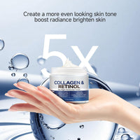 Retinol Collagen Cream for Face,Anti-Aging Retinol Cream Anti-Wrinkle Reduce Fine Lines Lifting and Firming Cream 24-Hour Facial Care Suitable For Most Skin Types 60g