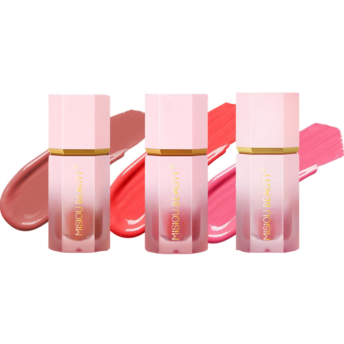 KTouler 3 Pcs Blush Stick Blush Makeup,Lightweight, Cream Blush Long Lasting Moisturizing,Liquid Blush Beauty Wand for Women(#101,#103,#107)