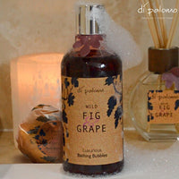 Di Palomo Vegan Wild Fig & Grape Luxury Bathing Bubbles 300ml. Foaming Bubble Bath. Luxury Shower Gel & Body Wash with Nourishing Skin Care. Bath Foam Gifts for Her. Vegan Relaxation Gifts for Women.