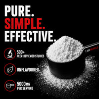 I AM MUSCLE Creatine Monohydrate Powder 300g | 100% Pure Creatine Monohydrate | Unflavoured | 60 Servings | 5000mg Per Serving | Supports High-Intensity Exercise Performance | Vegan