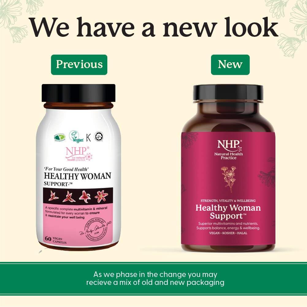 NHP The Natural Health Practice NHP Advanced Healthy Woman Support – Complete Multivitamin & Mineral Formula for Women’s Health, Energy, Vitality & Immunity – 30+ Active Nutrients for Wellness & Hormonal Balance – 60 Vegan Capsules