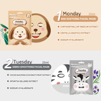 DMQ Sheet Face Masks Set, 7Pcs Face Masks Skincare, Fun Animal Printed Sheet Facial Masks, Face Mask Gift Sets for Teenage Girls Hydrating, Brightening, Soothing, Face Masks Beauty for All Skin Types