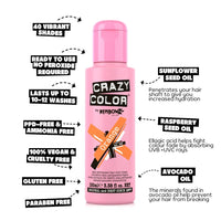 Crazy Color Vibrant Orange Semi-Permanent Trio Hair Dye. Highly Pigmented Vibrant Copper Conditioning & Oil Nourishing Vegan Formula | No Bleach or Ammonia | 300ml