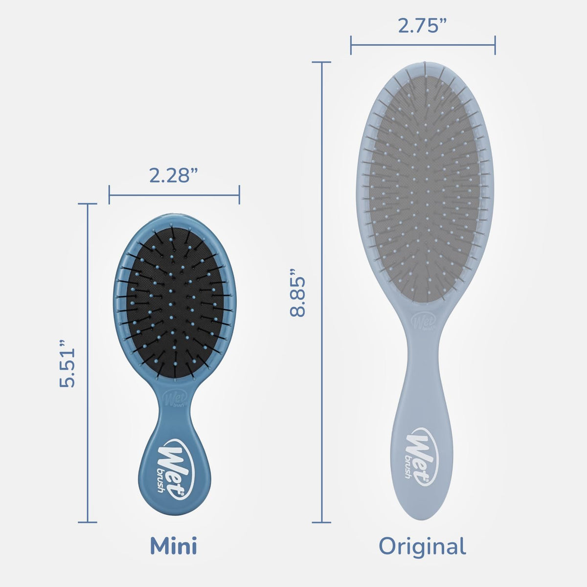 WetBrush Mini Detangler Brush with Ultra Soft Intelliflex Bristles to Gently Separate Knots With Ease, Wet Brush Detangler Is Gentle on Hair, Suitable For All Hair Types, Elemental Blue