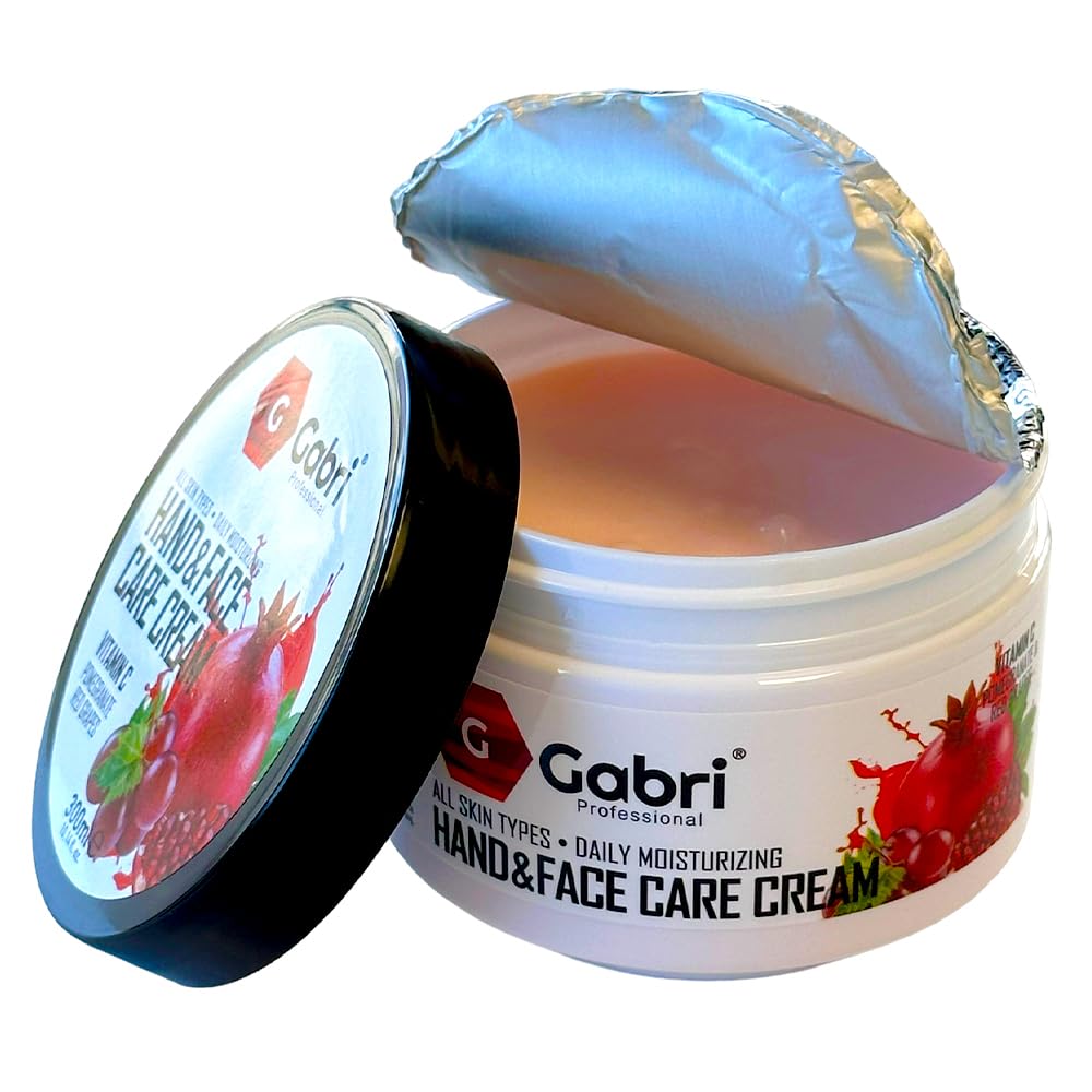 G Gabri Gabri Professional Hand & Face Care Cream - Pomegranate and Red Grape (300ml) Daily Moisturising for All Skin Types