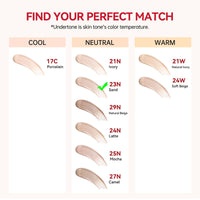 EONFAVE Cushion Foundation Makeup for Glass Skin - SPF40 PA++ Super Fit Cushion Foundation - 72-Hour Radiance - Buildable Coverage,Moisturized,Oil-Free,Easy Application for All Skin Types (23N)