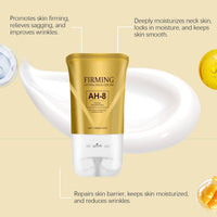 YXtecd AH-8 Firming Neck Cream, 120G Neck Firming Cream with Roller, Reduce Wrinkles Fine Lines And Double Chin, Firm and Lift Sagging Skin