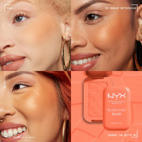NYX PROFESSIONAL MAKEUP NYX Professional Makeup Buttermelt Powder Blush, Up To 12H Wear, Seamless Blending, Fade and Transfer Resistant, With Shea and Mango Butter, Vegan Formula, Shade: Sooner The Butta