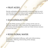 The Organic Pharmacy Rose Exfoliating Night Essence, 150ml - Gently exfoliate, Improve skin elasticity & Hydrate, With Fruit Acids, Gluconolactone, Retinol, H.A, Organic 91%