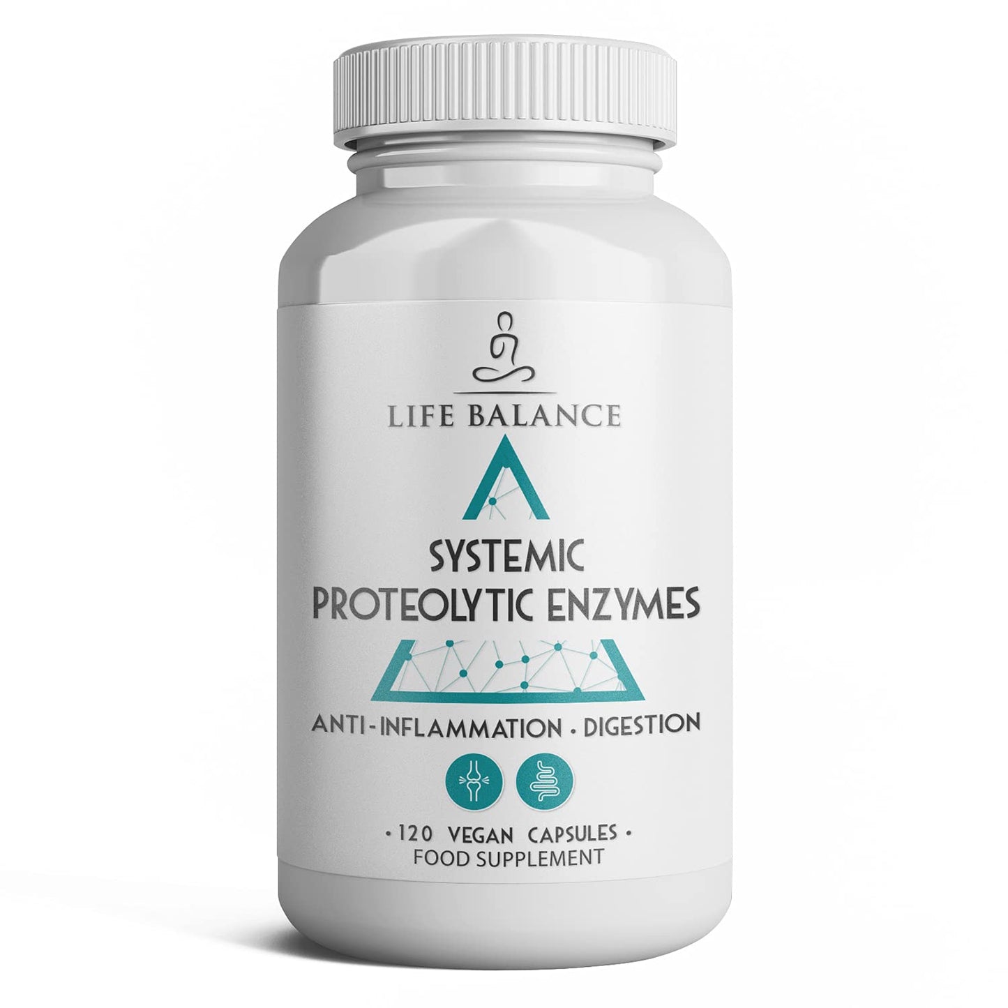 Life Balance Systemic Proteolytic Enzymes - Powerful Mixed Enzyme Formula - Pullulan Capsules - Vegan - UK Made - No Additives (120 Capsule Bottle)