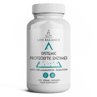 Life Balance Systemic Proteolytic Enzymes - Powerful Mixed Enzyme Formula - Pullulan Capsules - Vegan - UK Made - No Additives (120 Capsule Bottle)
