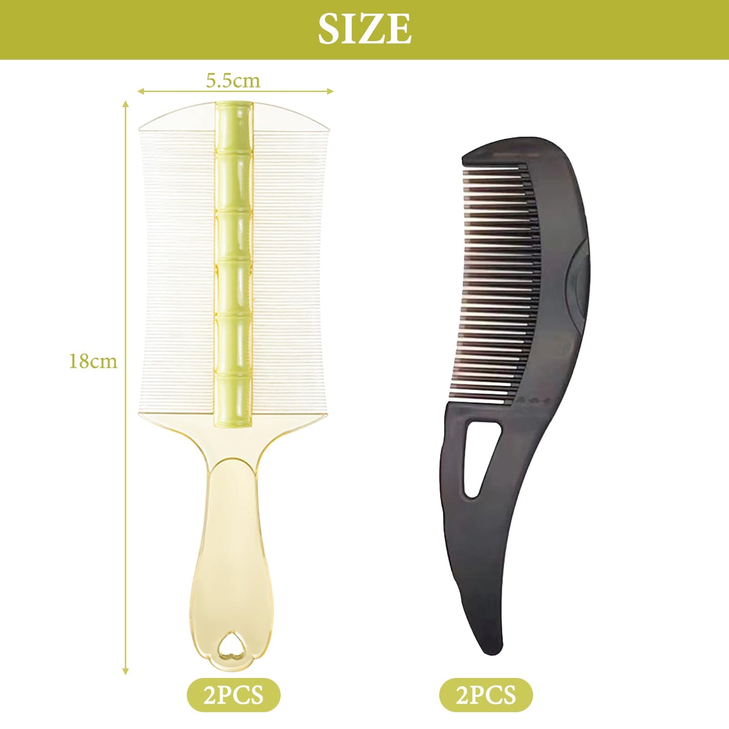 4 PCS Dandruff Comb Scalp Comb Psoriasis Comb 2 Hollow Tooth Comb with 2 Scalp Brush for Fine Hair and for Thick Hair for Removing Fleas Lice Dandruff and Tangled Hair