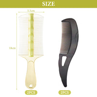 4 PCS Dandruff Comb Scalp Comb Psoriasis Comb 2 Hollow Tooth Comb with 2 Scalp Brush for Fine Hair and for Thick Hair for Removing Fleas Lice Dandruff and Tangled Hair