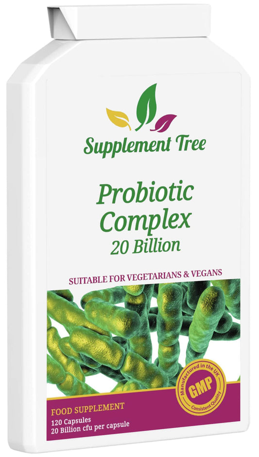 Supplement Tree Probiotics Complex 20 Billion CFU Per Vegan Capsule | 120 Targeted Release Capsules | Vegan Probiotic Supplement