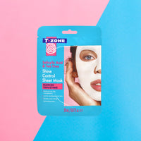 T-Zone Salicylic Acid & Tea Tree Shine Control Sheet Mask - Antibacterial Tea Tree and Exfoliating Salicylic Acid - Reduces Excess Oil, Promotes Clear Complexion, 20ml