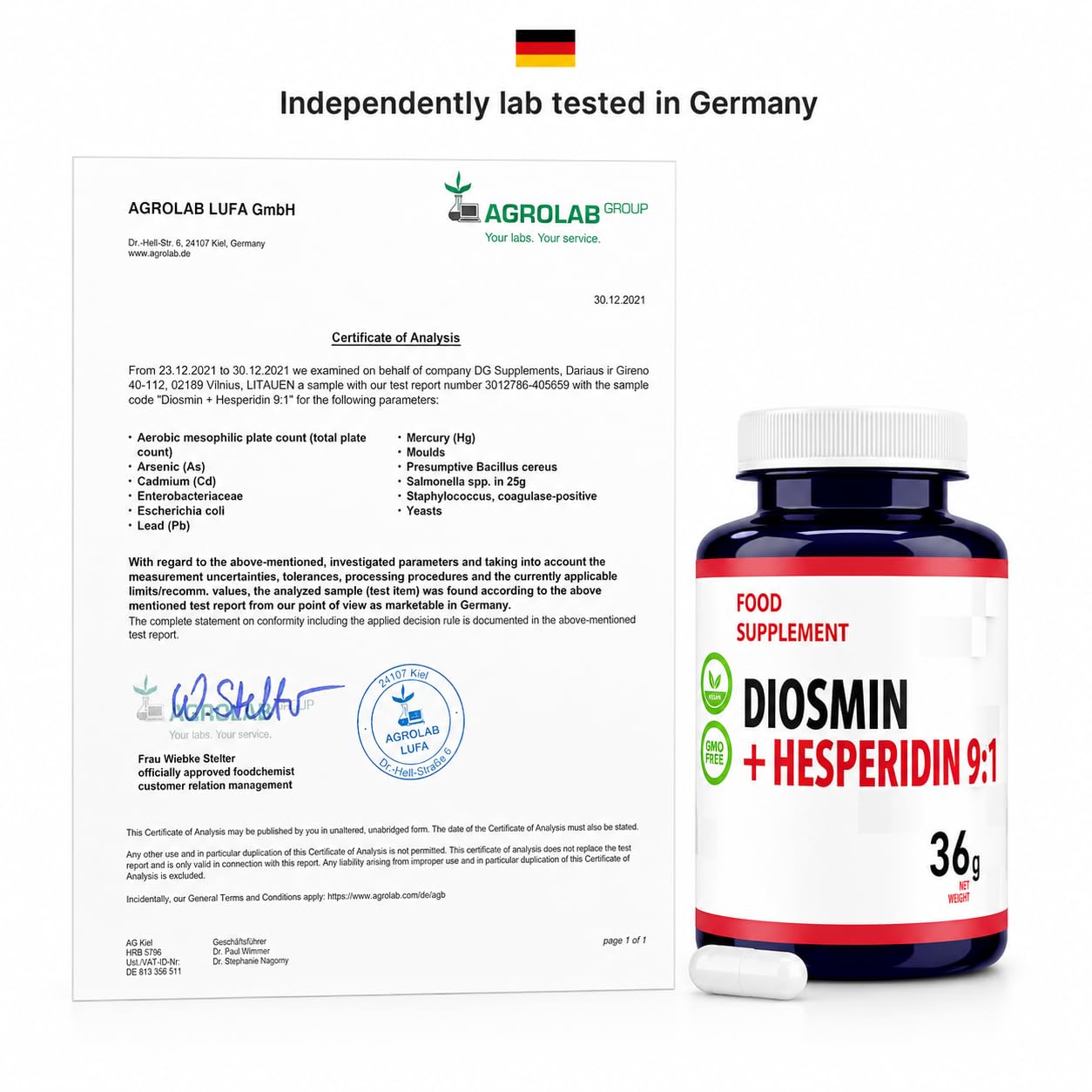Hepatica Diosmin & Hesperidin 500mg | Diosmin 450mg & Hesperidin 50mg | Bioflavonoid Complex | 60 Vegan Capsules | 2-Month Supply | 3rd Party Lab Tested