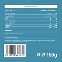 Warrior Collagen Peptides - Collagen Powder - 180g - Made from Premium Bovine Hydrolysed Collagen - to Promote Healthy Skin, Hair, Nails, and Joints (Unflavoured)