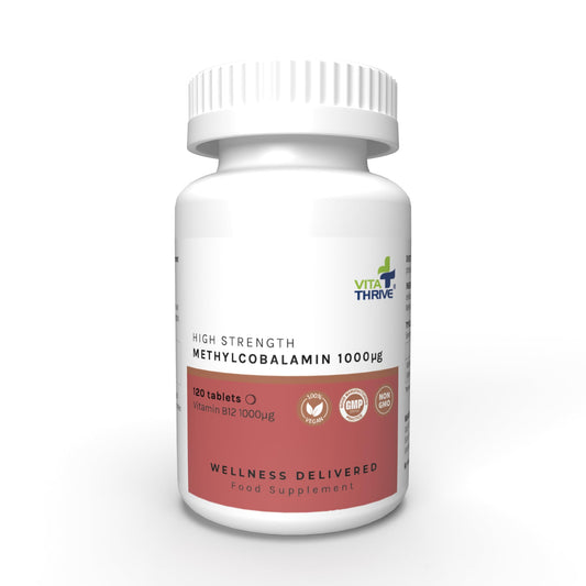 Vita Thrive VitaThrive® Vitamin B12 1000µg Tablets – High Strength Methylcobalamin Vitamin B12 Supplement for Energy, Cognitive Function & Nervous System Support – Vegan Tablets – 120 Tablets
