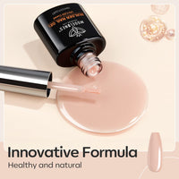 Modelones Gel Nail Polish Builder Nail Gel, 8-in-1 Neutral Nude Brown Gel Builder for Nails, Hard Gel Builder Nail Strengthener Extension Gel Base False Nail Tips Glue Gel in a Bottle 15ML