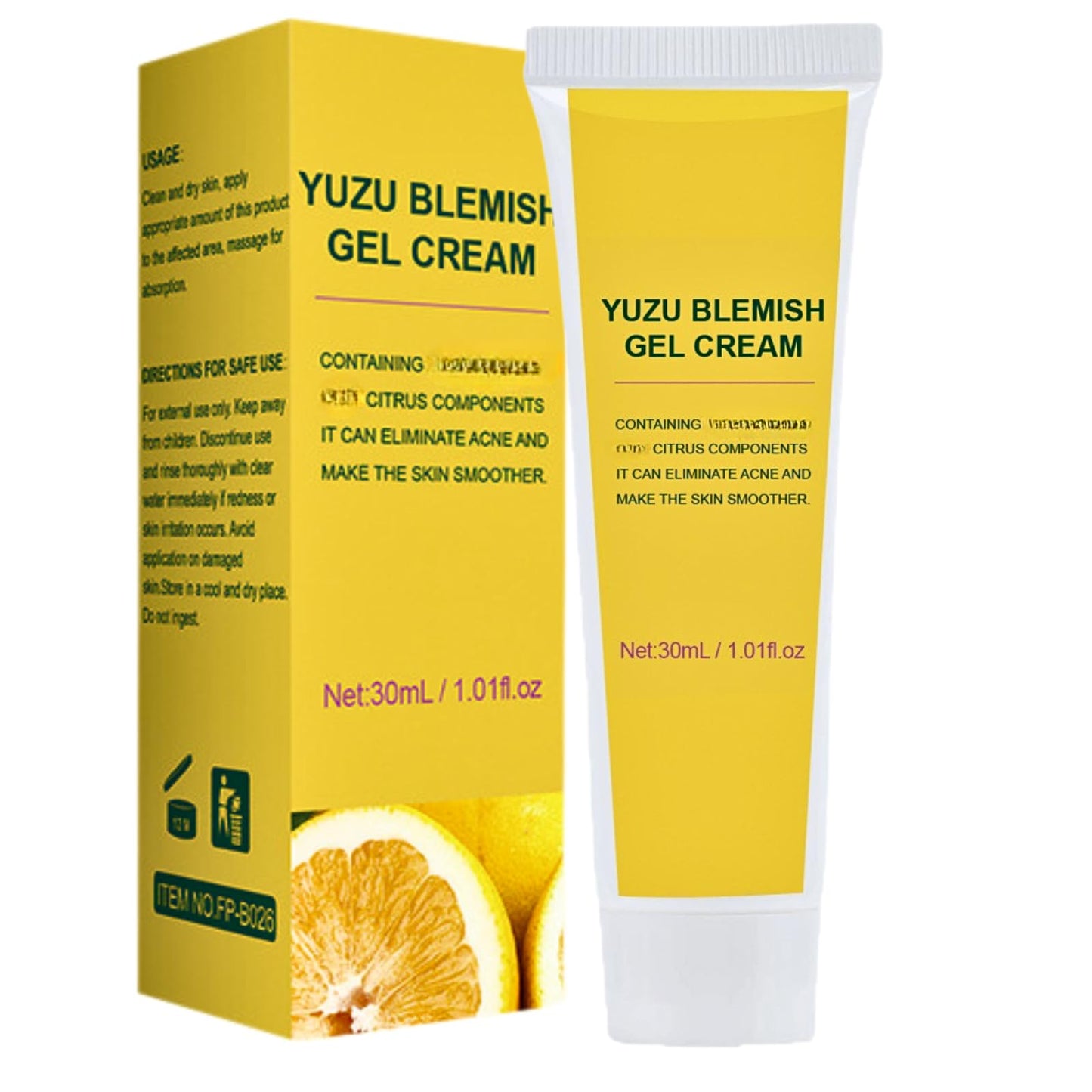 TBeautfave Yuzu Blemish Gel Cream - Lightweight Gel Moisturizer with Natural Extracts to Target Acne, Even Skin Tone, Skin Care for Face