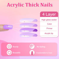 Ceboic 24Pcs Press on Nails Long Coffin French Tip False Nails Pink Gold Shiny Glossy Glue on Nails with Glitter Design 12 Sizes Artificial Stick on Nails for Women Girls DIY Manicure Decorations