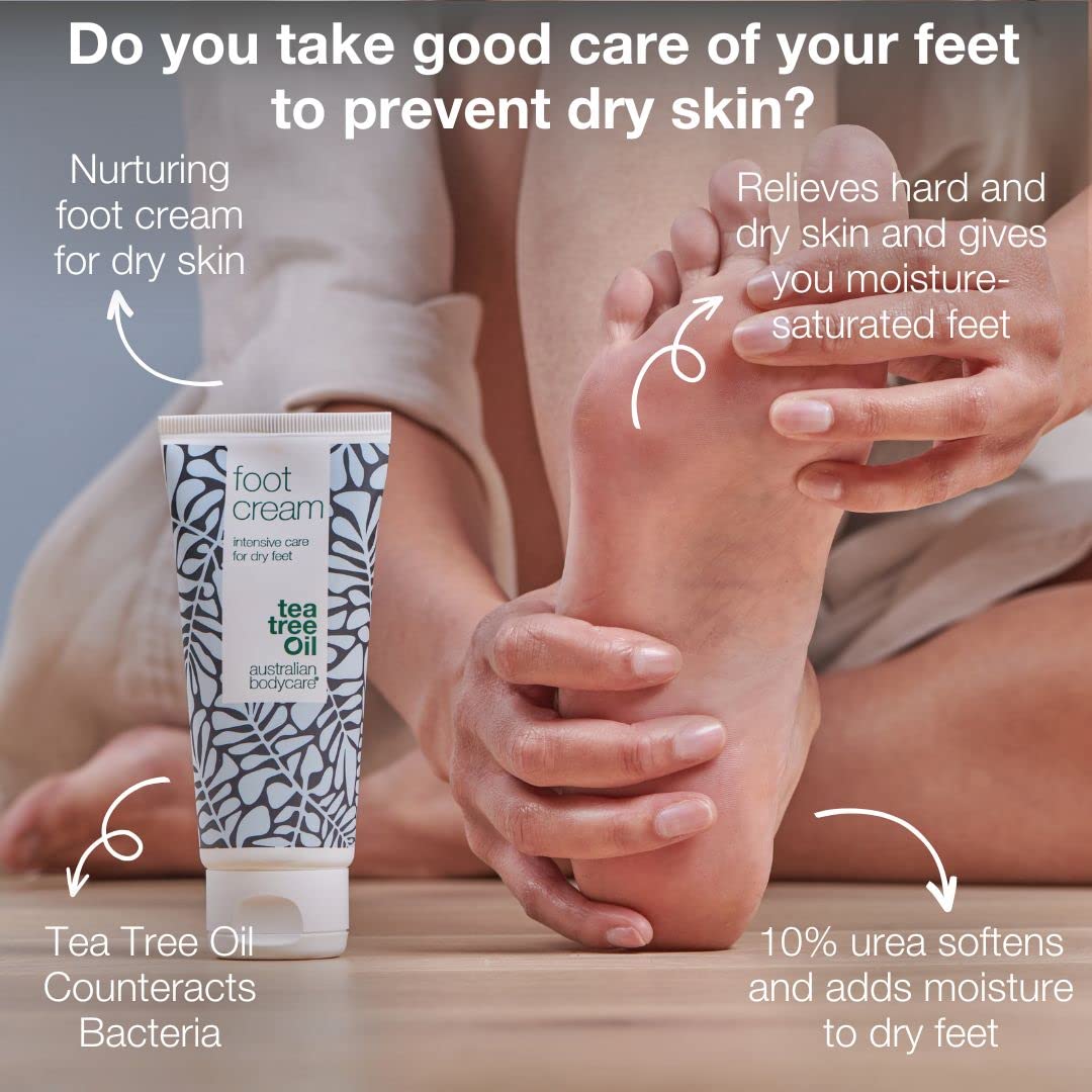 tea tree oil australian bodycare Foot Cream from Australian Bodycare 100ml | Hard Skin Remover for Women & Men | Treatment against Hard, very Dry & Cracked Feet with 10% Urea | Foot Care against Sweaty Feet with Tea Tree Oil