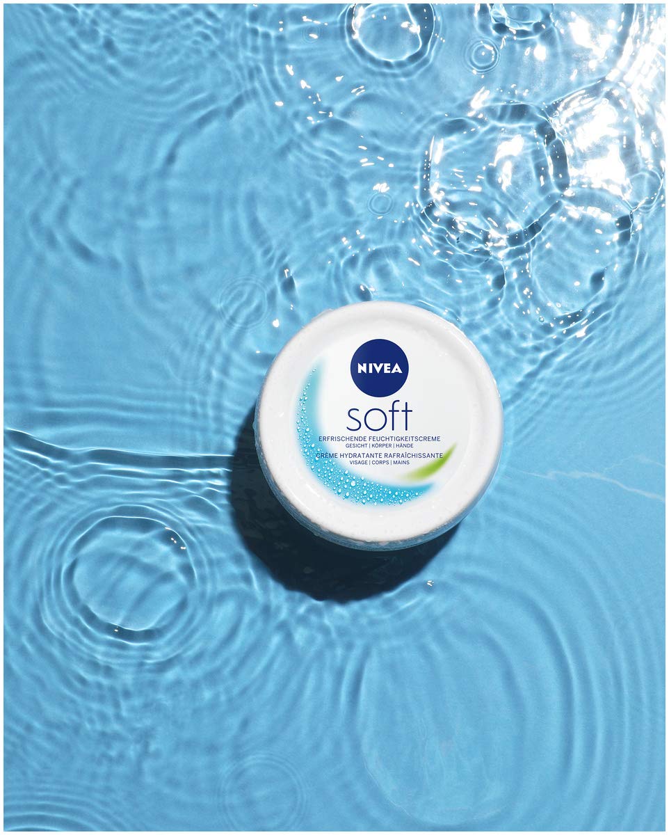 NIVEA Soft Refreshing Moisturising Cream (50 ml), Nourishing Soft Cream with Vitamin E and Jojoba Oil, Fast Absorbing Skin Cream