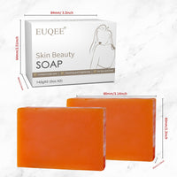 EUQEE Glutathione Kojic Acid Soap, Glutathione Soap Bars with Glutathione, Collagen, Vitamin C for Hyperpigmentation Reduce the Appearance of Fine Lines and Wrinkles with a Foaming Net (2x142g)