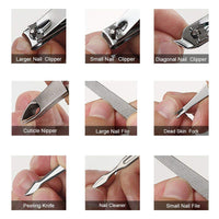 Keiby Citom Manicure Set 18pcs Professional Nail Clippers Kit Pedicure Care Tools-Stainless Steel Grooming Tools with Rose Gold PU Leather Case for Travel & Home (Rose Gold)