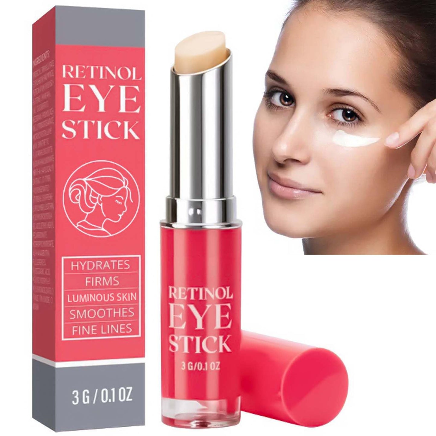 FresFresi Radiant Eye Balm Stick for Anti-Aging, Dark Circles & Puffiness - Moisturizing and Tightening Eye Cream for Skincare