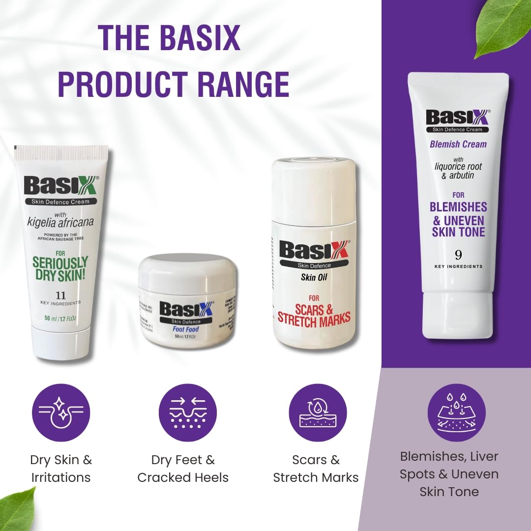 Basix Skin Defence Cream Blemish Cream with Liquorice and Arbutin for Fading Blemishes, Liver Spots and Uneven Skin Tone - 75ml
