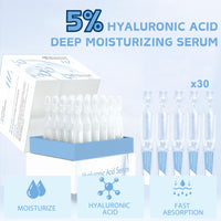 Cureluxe 30PCS Ultra Hyaluronic Acid Serum for Face - 5% Hyaluronic Acid Hydrating Serum - Hy-aluronic Acid Serums for Plumping&Nourishing - Face Care Anti-Aging Facial Serums for Reducing Fine Lines&Wrinkles