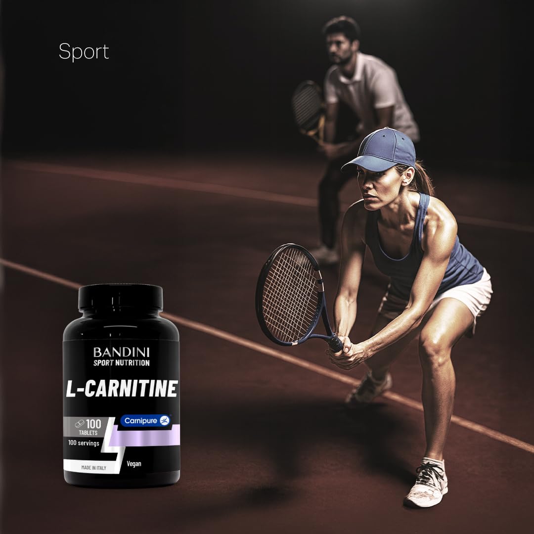 BANDINI Bandini® L-CARNITINE Carnipure® | 100 Vegan Tablets 100 Days | High Strength L Carnitine Tartrate Supplement | Reduces Tiredness & Fatigue | Energy & Metabolism Support | Pre-Workout Formula 1000mg