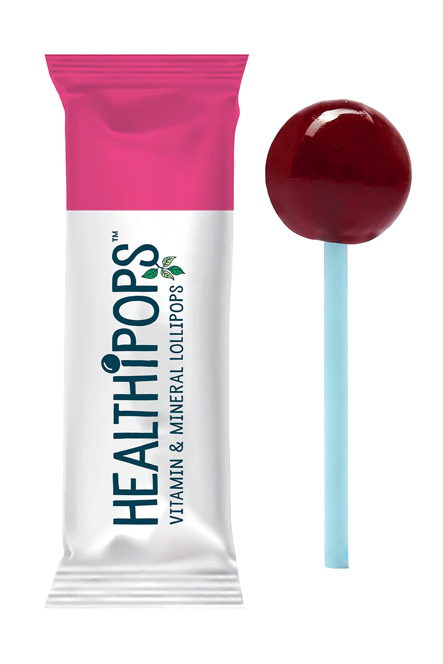 Healthipops Vitamin & Mineral Lollipops Travel Suitable for Ages 4+ with Added Soothing Botanicals, Ginger Root, Chamomile and Lime Flower, Raspberry Flavour 12 Lollipops