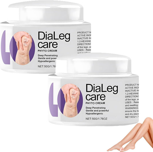 2Pcs DiaLeg Care Cream,Professional Leg care cream,Leg Care Specialist, Natural Cream,Deep Penetrating,Hypo-allergenic for all skin