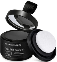 LEON MIGUEL Hair Line Powder – Unisex Hair Repair Make Up – Hair Shadow Make Up - Instantly Covers and Conceals Receding Hairlines, Thinning Hair etc. – Waterproof | 4g (dark grey)