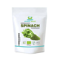 Herbal Magic's Organic Spinach Powder Green Superfood for Smoothies,Juice, Baking Free from Fillers & preservatives of&G Organic Certified (200g (Pack of 1))