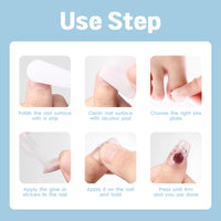 NLFOX Baby Blue French Tip False Nails - Square Press On Nails Short - French Coffin Fake Nails With Glue - Removable Full Cover Acrylic Stick On nails For Women Daily Wear Nail Art Gifts Accessories