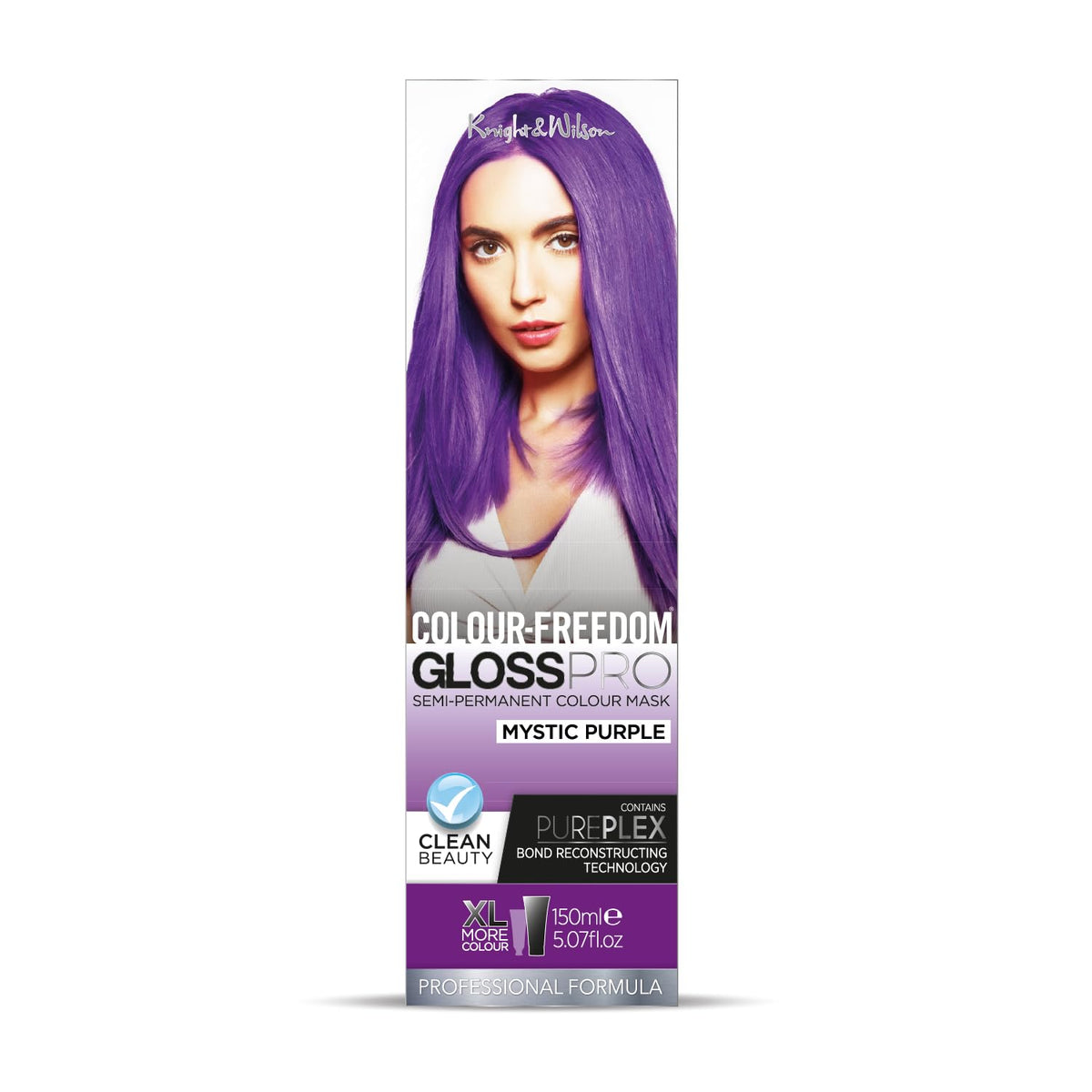 Knight & Wilson Colour-Freedom Gloss Pro 150ml Mystic Purple Semi-Permanent Hair Colour - Ultra-Vibrant Vegan Colour Mask with PurePlex | Ammonia Free Colour Lasts Up To 6-10 Washes