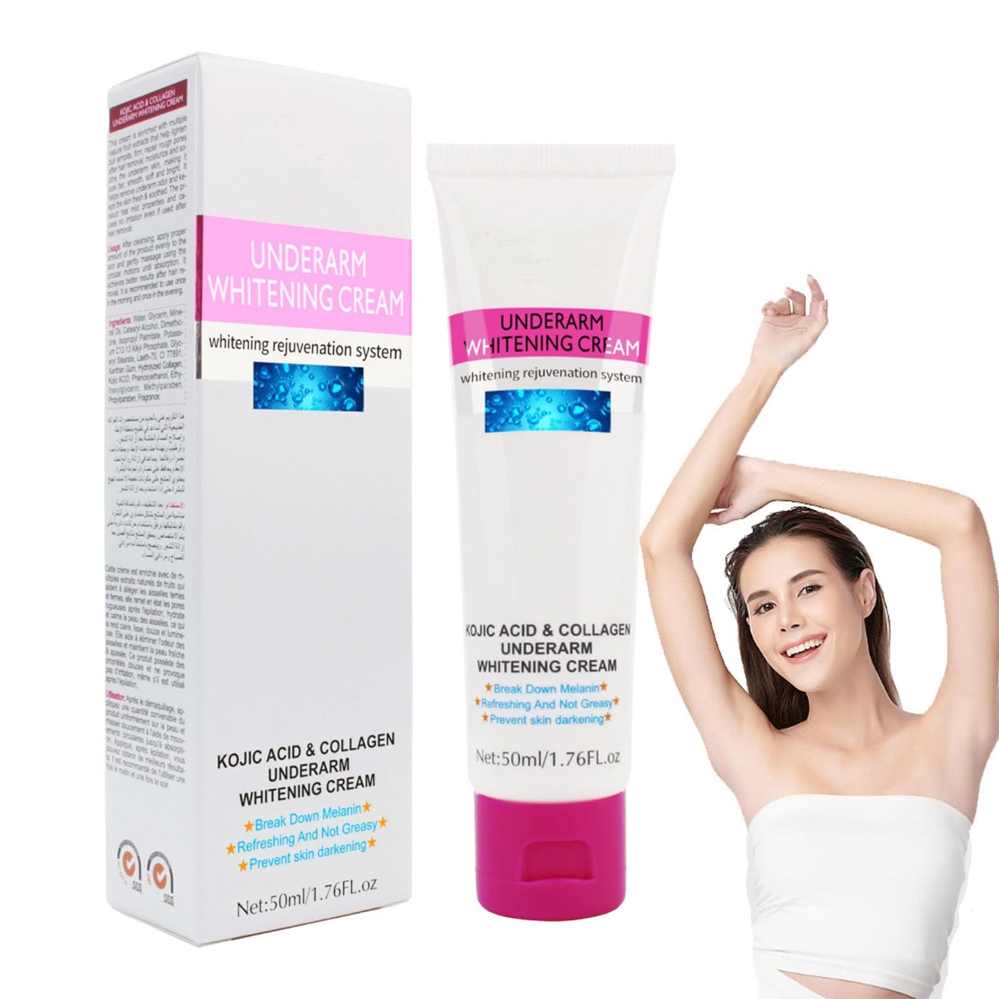 Ninnyi Armpit Cream, Moisture Dark Inner Skin Products for Thigh Knees Elbows Leg Bum