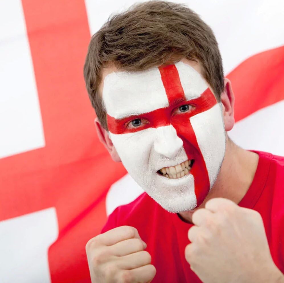 Go Ho White and Red Stick,England Flag Red & White Set,Sweat Proof Face Paint,Clown Joker Face Body Paint for Halloween Cosplay SFX Makeup,Safe Lip&Face Paint