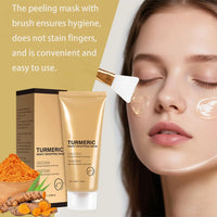 Mori Kamei C-ollagen Face M-ask,Collagen Night Wrapping Mask,Turmeric Face Mask,Turmeric Collagen Overnight Mask with Kojic Acid & Brush,Brightening Peel Off Mask for Glowing Skin, Fade Dark Spots