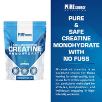Pure Source Nutrition Creatine Monohydrate Tablets 3000mg Vegan Creatine Tablet - Gym Supplement for Men & Women - Creatine Monohydrate Powder Unflavoured Alternative Energy Supplement Workout by PSN (360 Tablets)