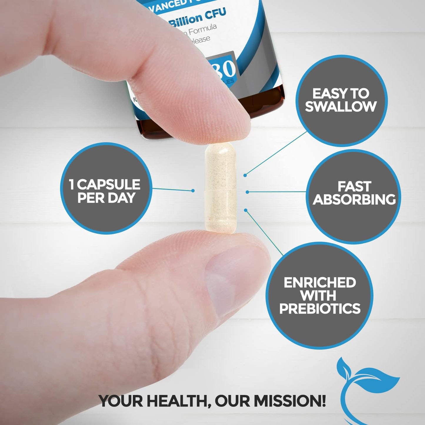 Natures Zest Bio Cultures Complex Probiotics & Prebiotics 60 Billion CFU – 6 Month Supply - Probiotics for Gut Health with Lactobacillus Rhamnosus - Probiotics for Women and Men - 180 Vegan Capsules