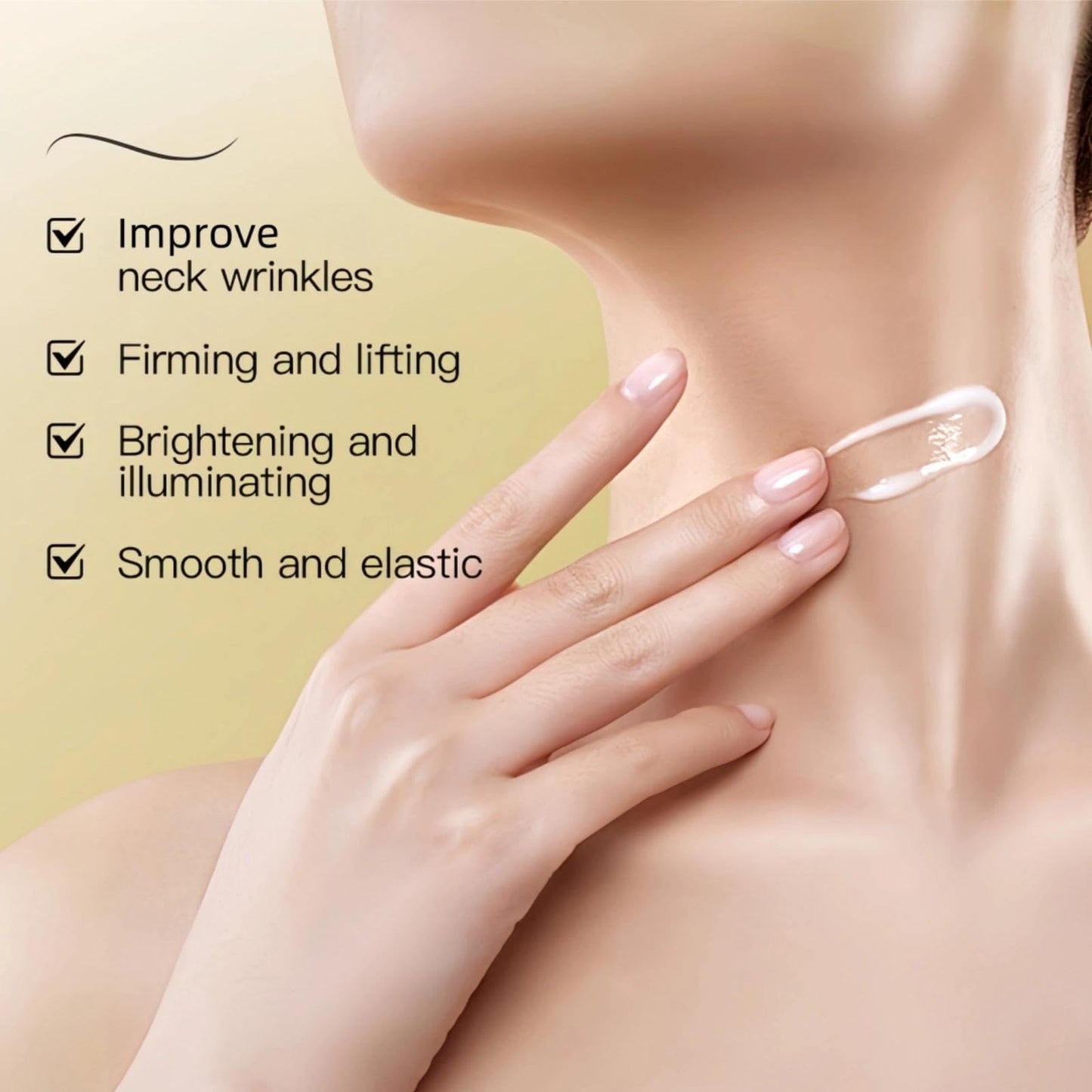 OunTechGlory AH-8 Firming Neck Cream with Hexapeptide for Tightening, Lifting, and Reducing the Appearance of Wrinkles, Fine Lines, and Double Chin - Contains Double Roller for Firming and Lifting Skin