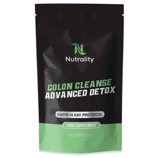 Nutrality Colon Cleanse Advanced Detox Supplement | 14-day Rapid Protocol for a Healthier You | Laxative for Constipation Relief, Stool Softener 100% Natural | Vegan | 28 Capsules