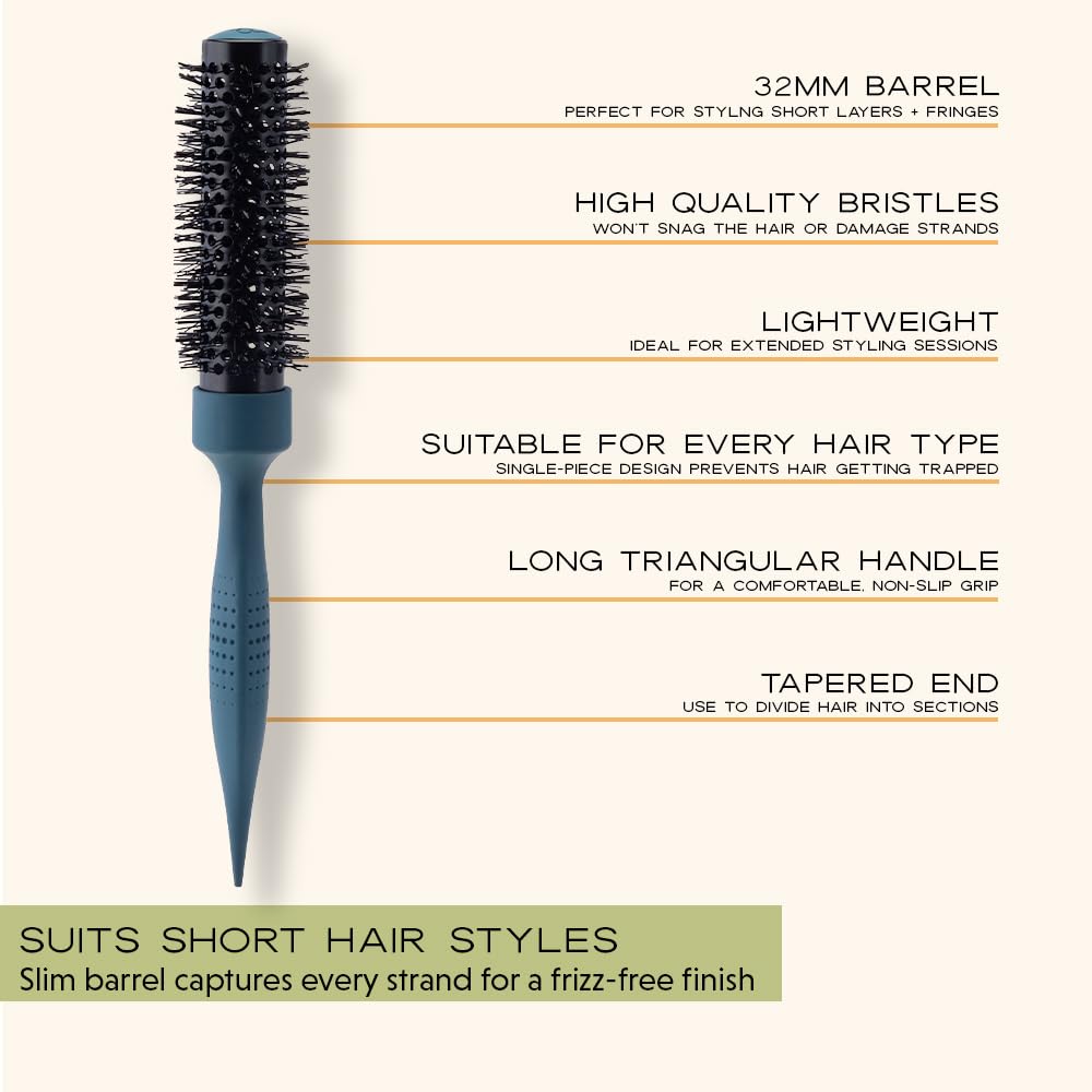 md london. mdlondon BRUSH Radial 3 (32mm Dia. Barrel). Small Round Hair Brush to Curl & Volumise. Round Hairbrush for Blow Drying Short Hair. Blow Dry Brush - Genuine mdlondon Hairbrushes for Women & Men